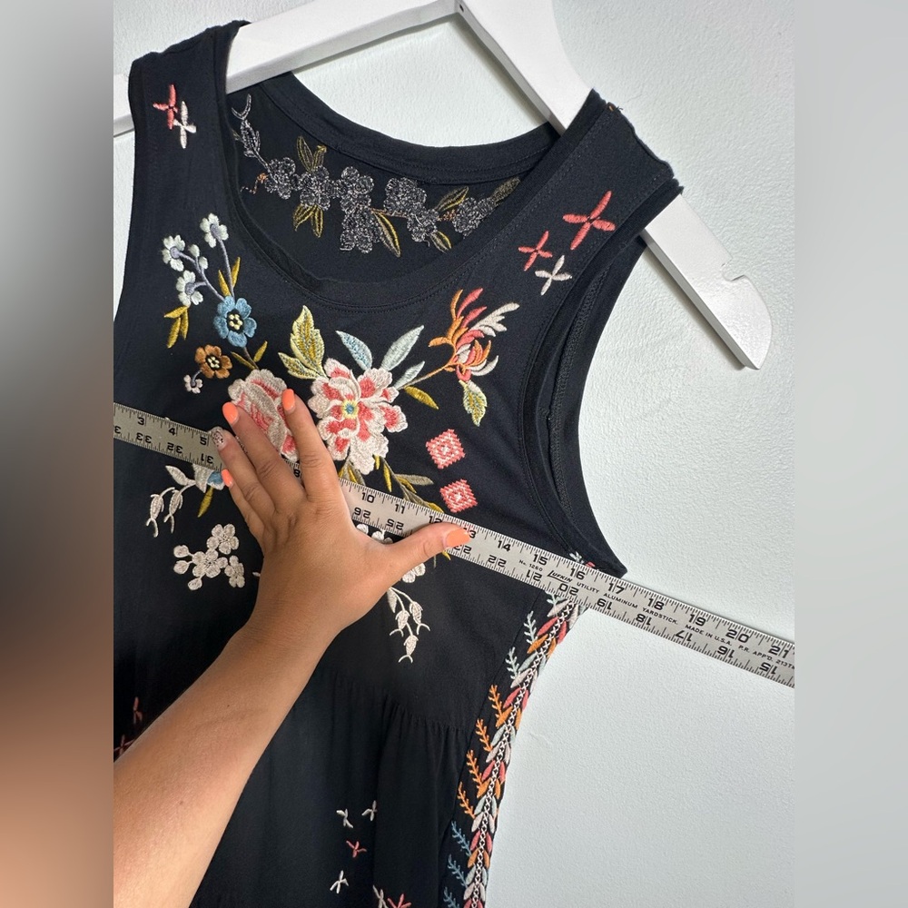 JOHNNY WAS Ceretti Floral Cotton Floral Embroidered Tank Dress Boho - Size S/M? - Picture 15 of 17